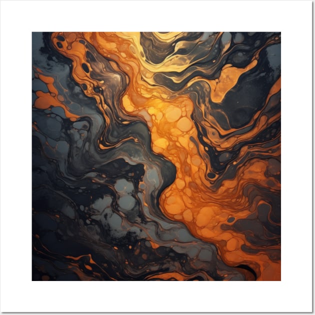 Stylized Liquid Gold Surface Wall Art by Sheptylevskyi